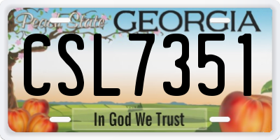 GA license plate CSL7351