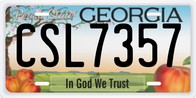 GA license plate CSL7357