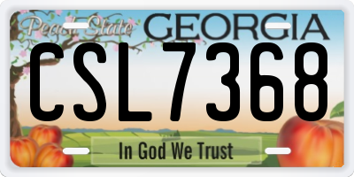 GA license plate CSL7368
