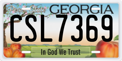 GA license plate CSL7369