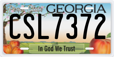 GA license plate CSL7372