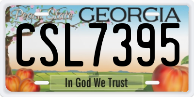 GA license plate CSL7395