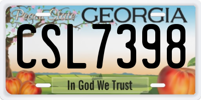 GA license plate CSL7398