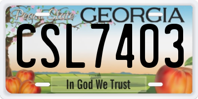 GA license plate CSL7403