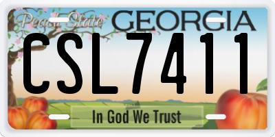 GA license plate CSL7411