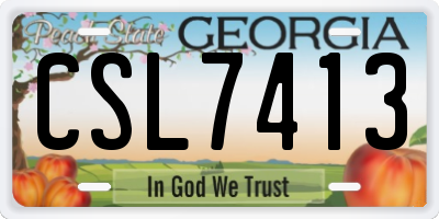 GA license plate CSL7413