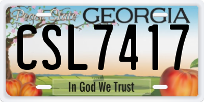 GA license plate CSL7417