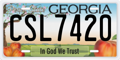 GA license plate CSL7420