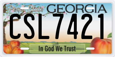 GA license plate CSL7421