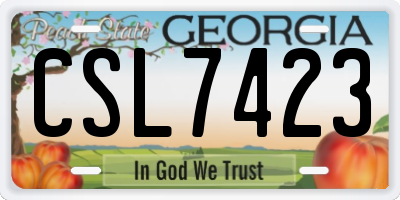 GA license plate CSL7423