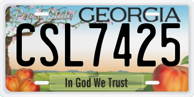 GA license plate CSL7425