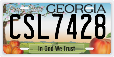 GA license plate CSL7428