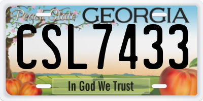 GA license plate CSL7433