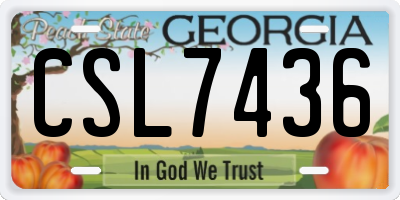 GA license plate CSL7436