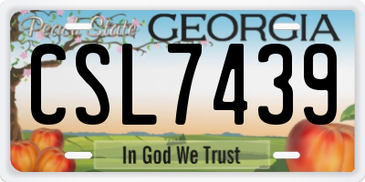 GA license plate CSL7439