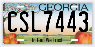 GA license plate CSL7443