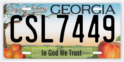 GA license plate CSL7449