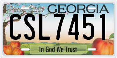 GA license plate CSL7451