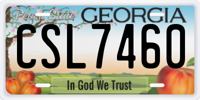 GA license plate CSL7460