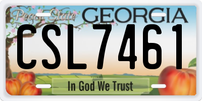 GA license plate CSL7461
