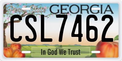 GA license plate CSL7462