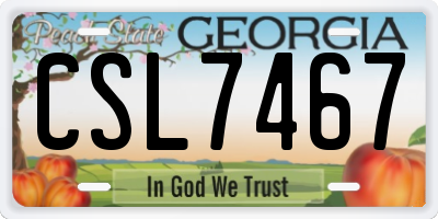 GA license plate CSL7467