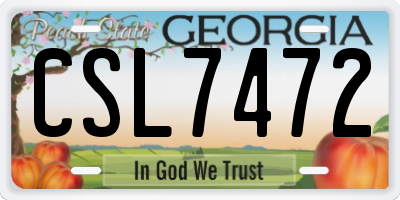 GA license plate CSL7472