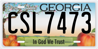 GA license plate CSL7473