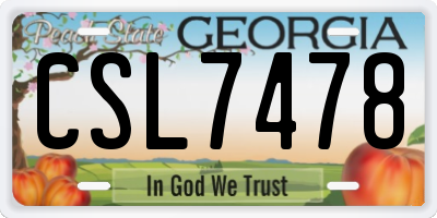 GA license plate CSL7478