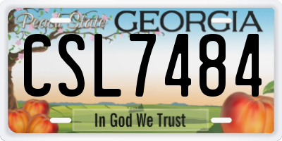 GA license plate CSL7484