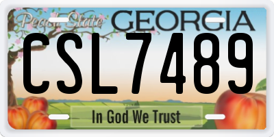 GA license plate CSL7489