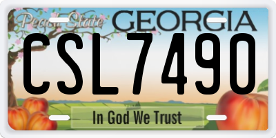 GA license plate CSL7490