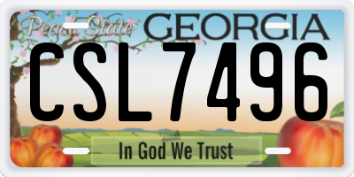 GA license plate CSL7496