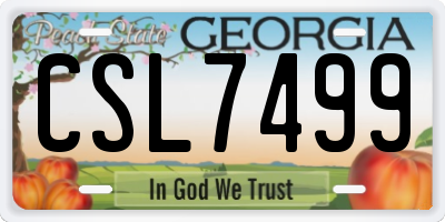 GA license plate CSL7499