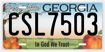 GA license plate CSL7503