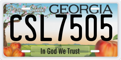 GA license plate CSL7505