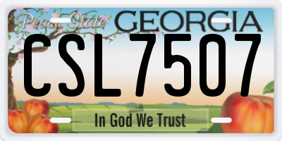 GA license plate CSL7507