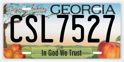 GA license plate CSL7527