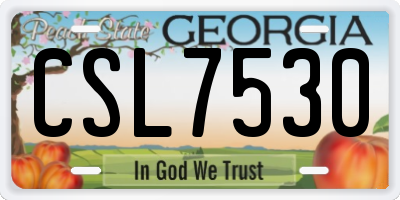 GA license plate CSL7530