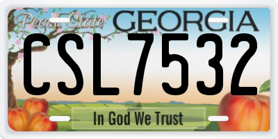 GA license plate CSL7532