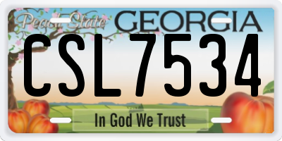 GA license plate CSL7534