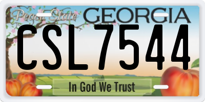 GA license plate CSL7544