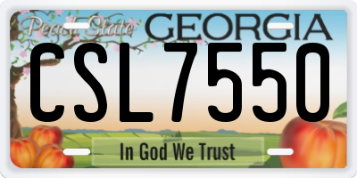 GA license plate CSL7550