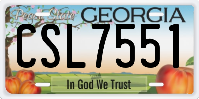 GA license plate CSL7551