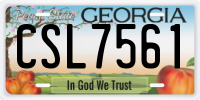 GA license plate CSL7561