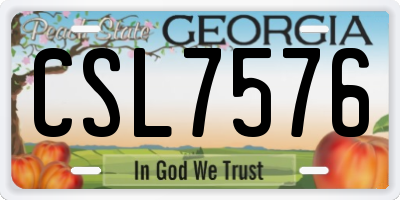 GA license plate CSL7576