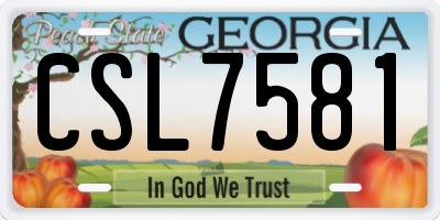 GA license plate CSL7581