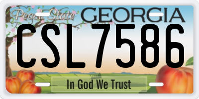 GA license plate CSL7586
