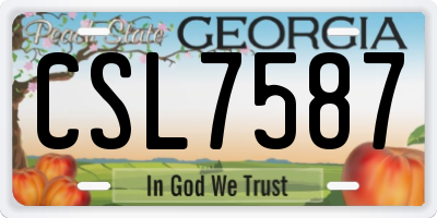 GA license plate CSL7587