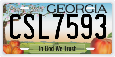GA license plate CSL7593